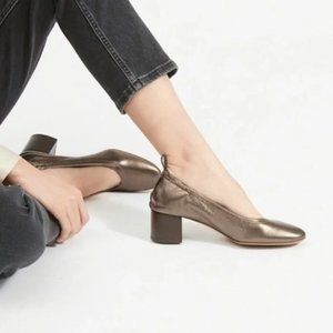Everlane	Day Heel Leather Pumps Metallic Bronze Size 8.5